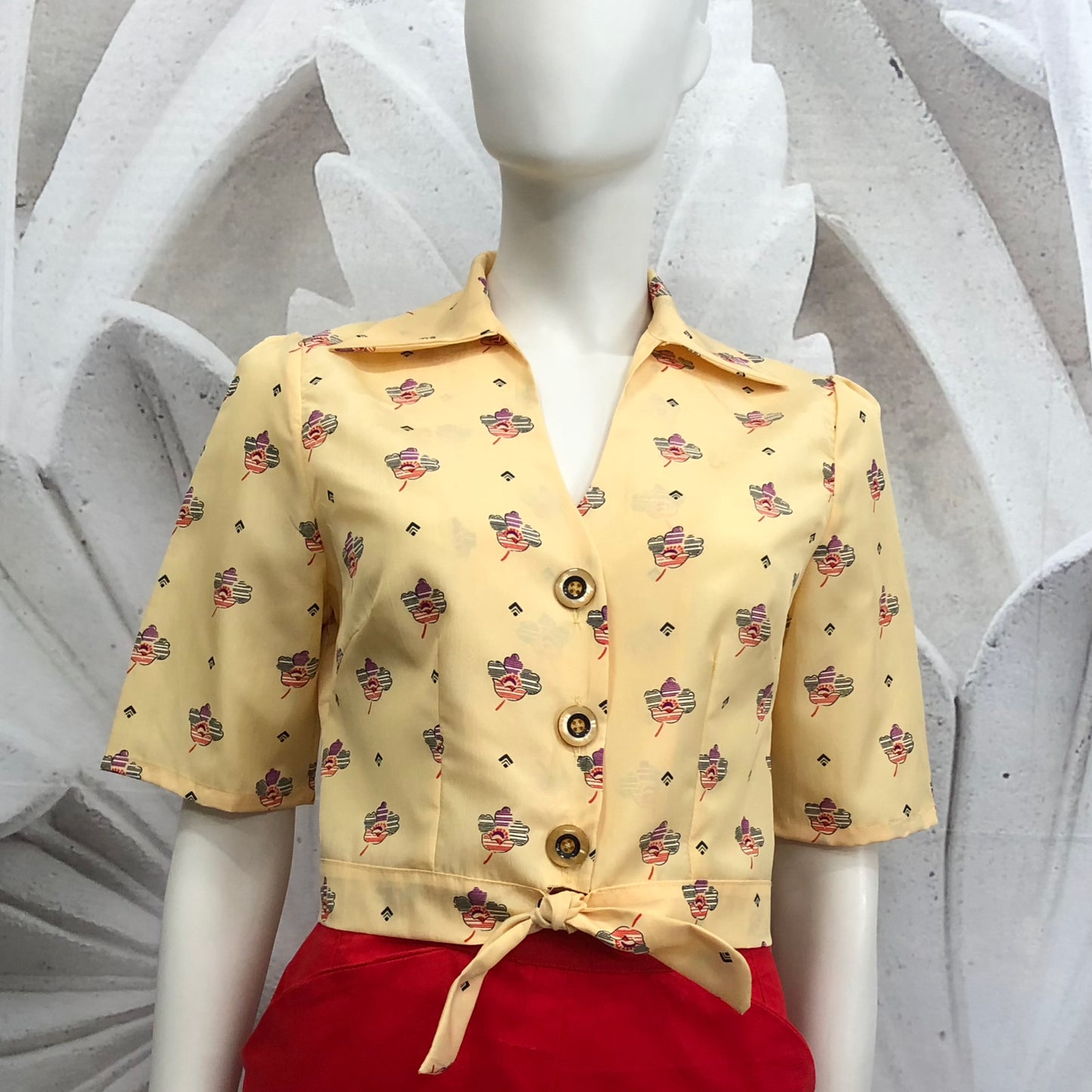 Camicia Rita corta in tessuto vintage