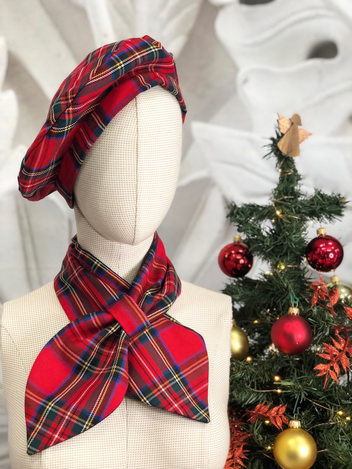 Coordinato Basco + Sciarpina Tartan