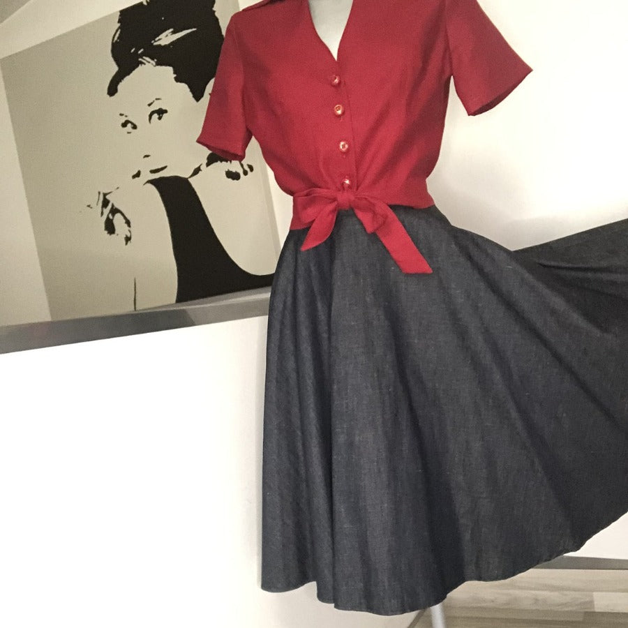 Gonna a ruota in jeans Christy vintagestyle anni 50