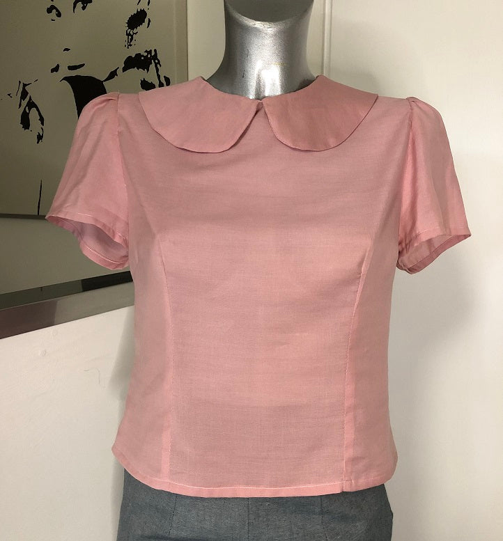 Camicia Katy in mussola di caffè vibtagestyle anni 30
