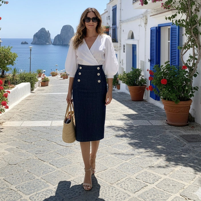 Gonna tubino Milly in denim