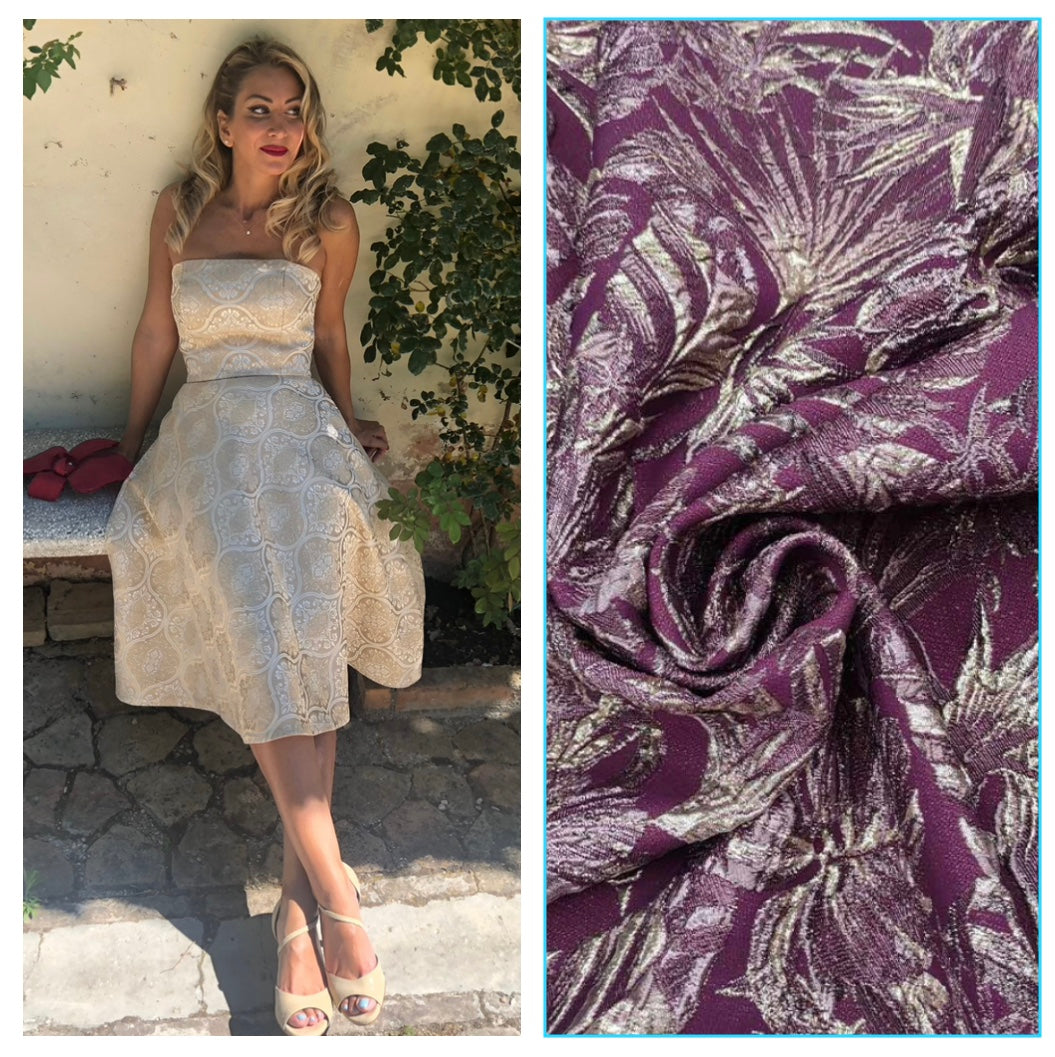 Abito midi mezzaruota Kelly in broccato