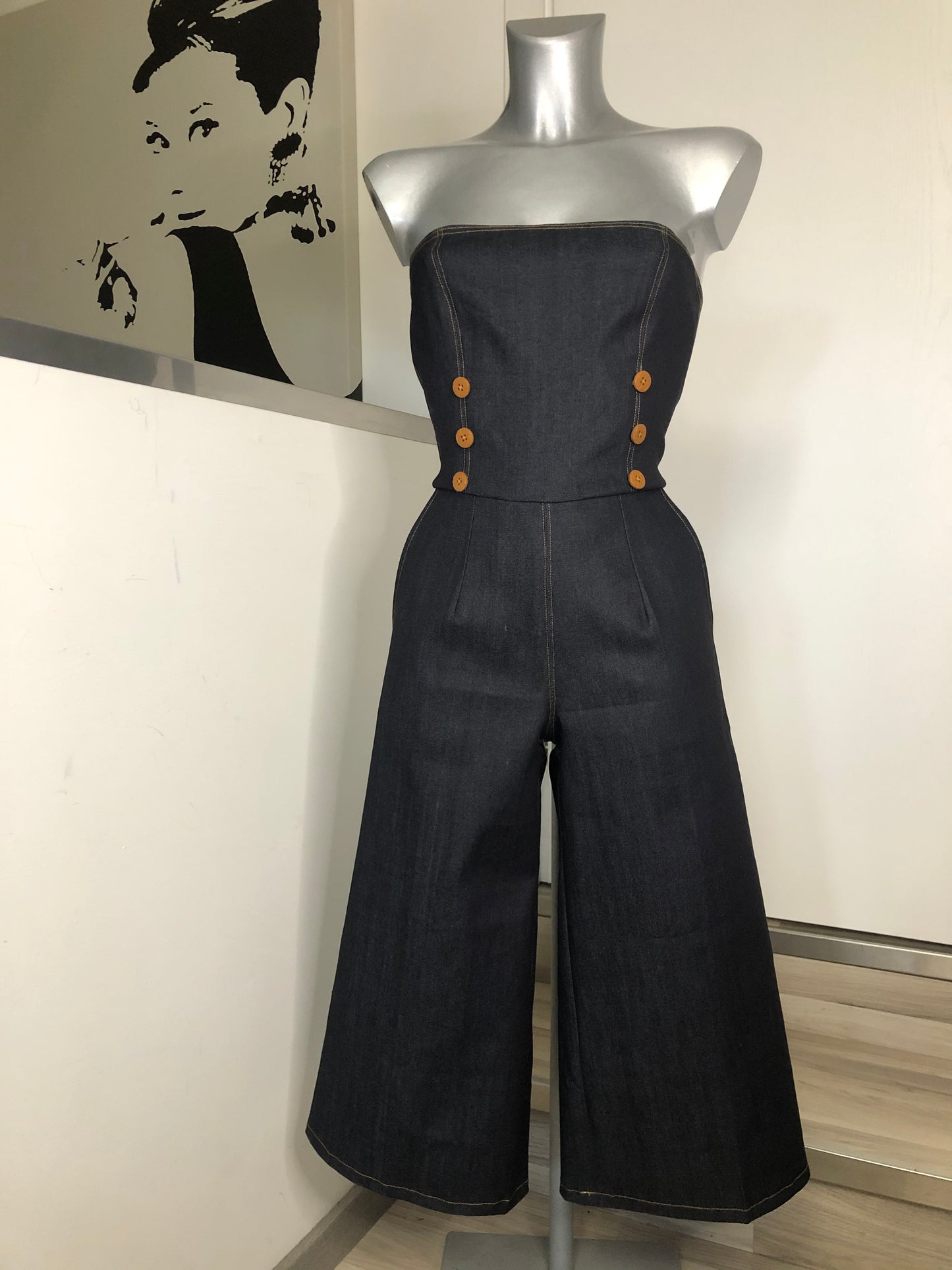 Tuta Kelly 3/4  jeans vintagestyle anni 30