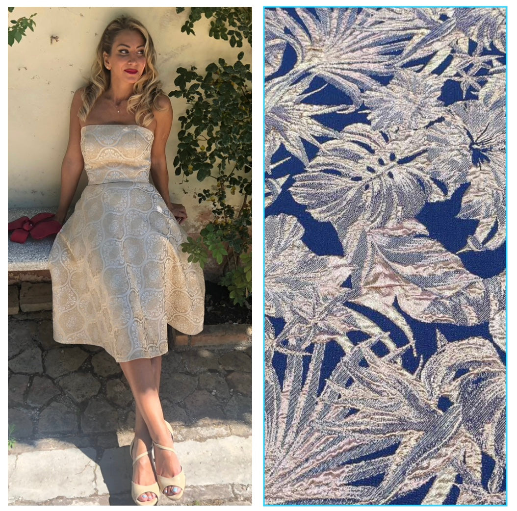 Abito midi mezzaruota Kelly in broccato