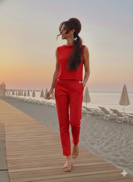 Completo Christy con pantalone Capri in cotone