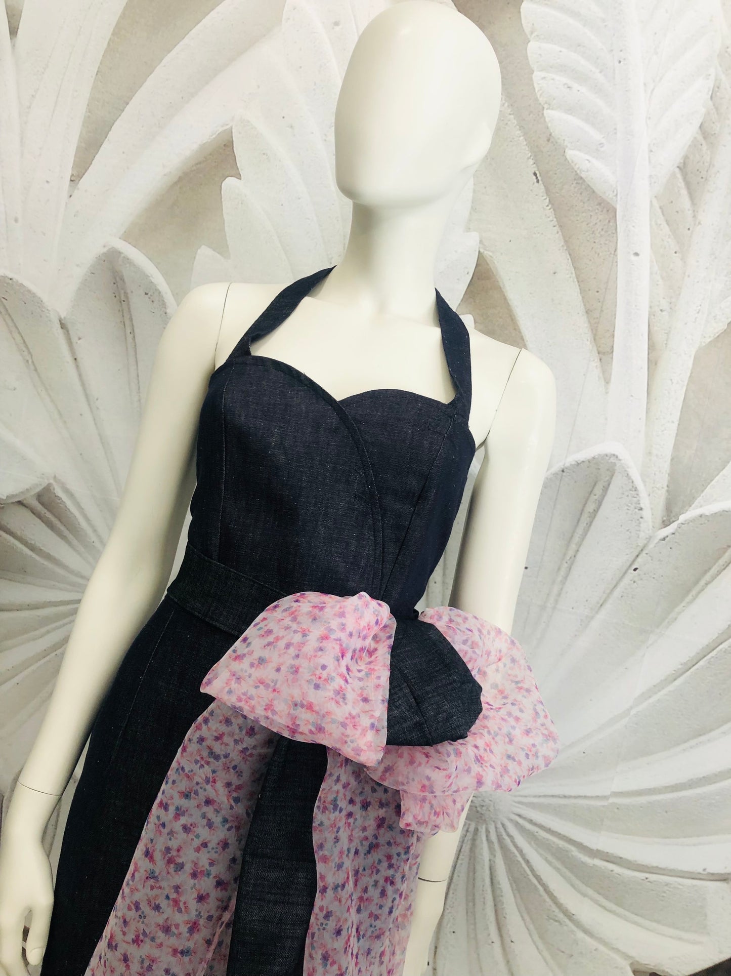 Abito Marilyn in jeans ed organza