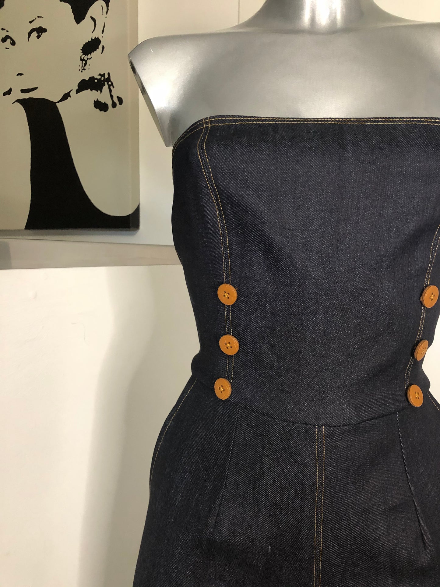 Tuta Kelly 3/4  jeans vintagestyle anni 30