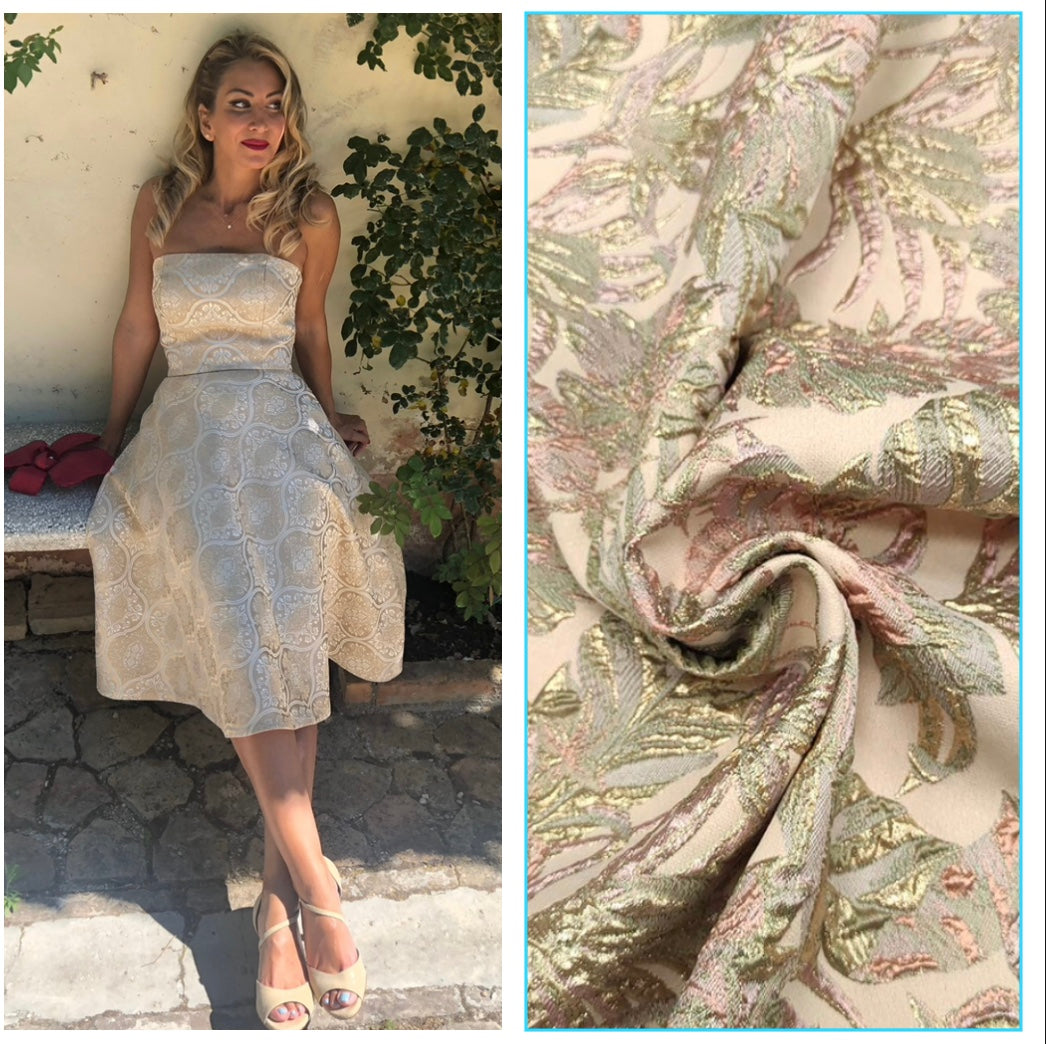 Abito midi mezzaruota Kelly in broccato