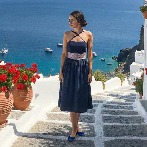 Abito Audrey in denim e organza