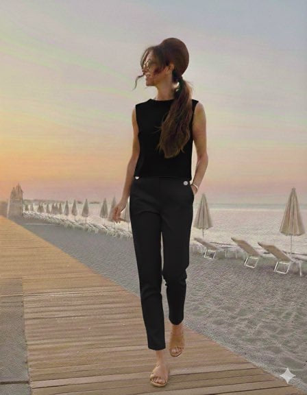 Completo Christy con pantalone Capri in cotone