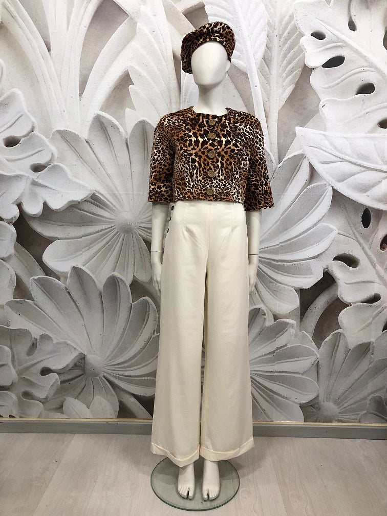 Pantalone Milly in fresco lana panna vintagestyle anni 40