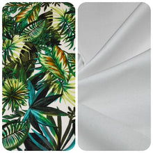 Carica l&#39;immagine nel visualizzatore di Gallery, abbinamento tessuti in gabardine di cotone, bianco e fantasia verse
