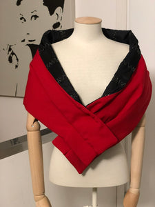 STOLA CORTINA Imbottita Doubleface rossa
