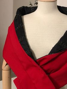 STOLA CORTINA Imbottita Doubleface rossa