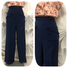 Carica l&#39;immagine nel visualizzatore di Gallery, Pantalone Greta in lana charmelaine vintagestyle anni 30
