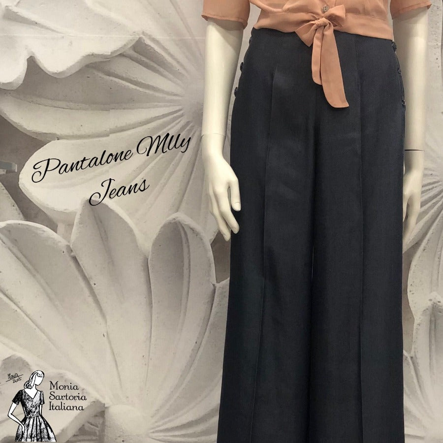 Pantalone Milly vita alta in jeans