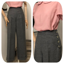 Carica l&#39;immagine nel visualizzatore di Gallery, Pantalone Milly in lana Flanella vintagestyle anni 40
